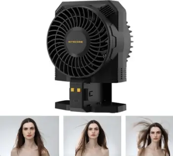 Ventilator portativ Nitecore CW30, pa kabllo, për fotografi, i zi