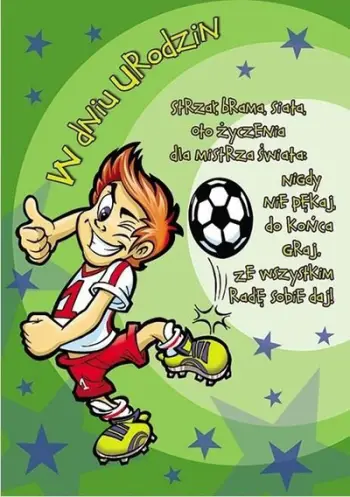 Kartolinë urimi Young B6, ditëlindje fëmijësh, futboll, me zarf