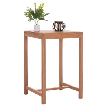 Tavolinë bar HM PRESSCOT, dru teak, 70x70x105 cm, ngjyrë natyrale