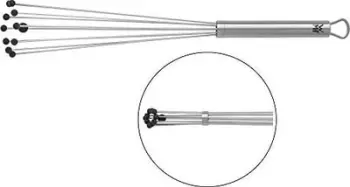 Rrahës kuzhine WMF Profi Plus, 32cm, çelik inox Cromargan me toptha silikoni, gri