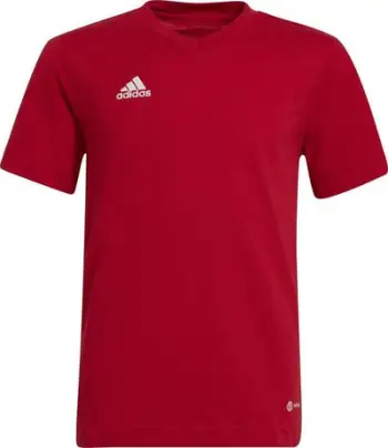 Bluzë sportive fëmijësh adidas Entrada 22 Tee Jr HC0446, pambuk 100%, teknologi Aeroready, e kuqe