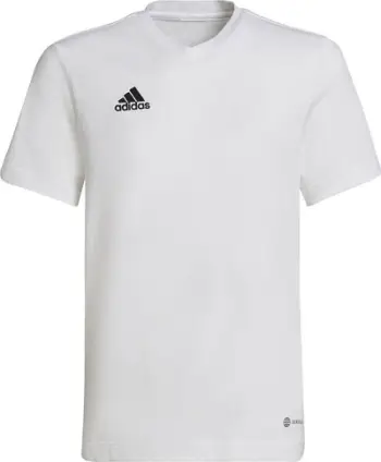 Bluzë sportive fëmijësh adidas Entrada 22 Tee Jr HC0447, pambuk, teknologji AEROREADY, e bardhë
