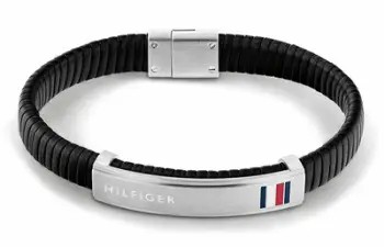 Byzylyk Modern prej Lëkure të Zezë 2790349 Tommy Hilfiger