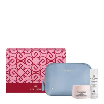 Set Collistar Smoothing Anti-Wrinkle, krem për fytyrë 50 ml + qumësht pastrues 100 ml + çantë kozmetike