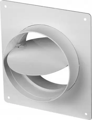 Grilë ventilimi muri PVC, 100mm, valvul anti kthim, e bardhë