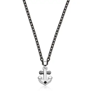 Qafore për meshkuj S'Agapõ Anchor Nautical SNK06, e zezë/argjendtë