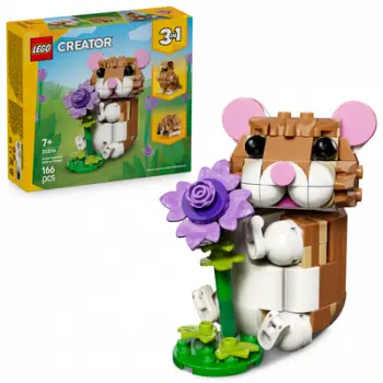 Set LEGO Cute Hamster With Flower 31376, lodër ndërtimi, shumëngjyrësh
