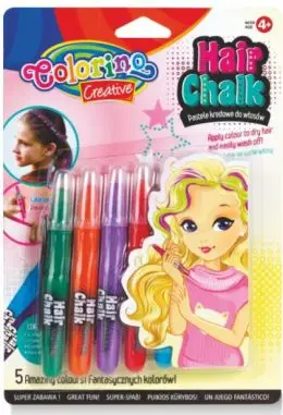 Set pastelësh për flokë Colorino Hair Chalk, 5 copë, të larshëm, shumëngjyrësh