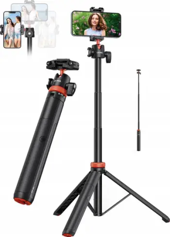 Tripod për telefon dhe kamera UURIG TP-02, 132cm, kokë 3D, i zi