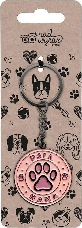Varëse çelësash Nadwyraz Dog Mom, metal, 4 cm, shumëngjyrëshe