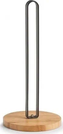 Mbajtëse letre kuzhine Zeller, bambu dhe metal, 15x31.5 cm, e zezë