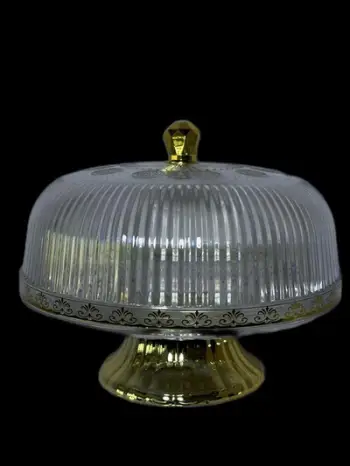 Mbajtëse plastike per ëmbelsira , transparente dhe gold . UNIMIKS