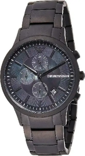 Ora dore Emporio Armani Renato AR11275, për meshkuj, e zezë