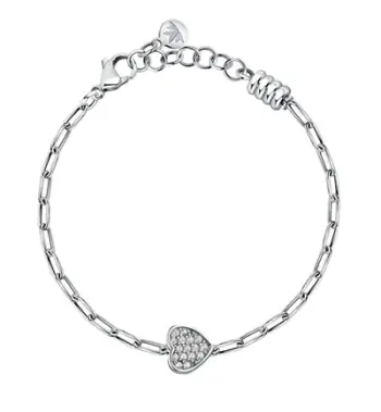 Byzylyk për femra Morellato Heart with Crystals Drops SCZ1344, i argjendtë