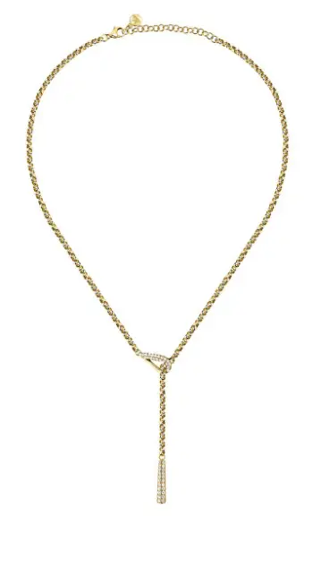 Qafore Morellato Necklace Steel And Crystal, çelik, kristal, ngjyrë ari