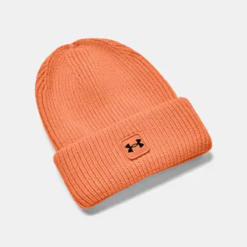 Kapelë dimërore Under Armour Halftime Ribbed Beanie, akrilik, për meshkuj, portokalli