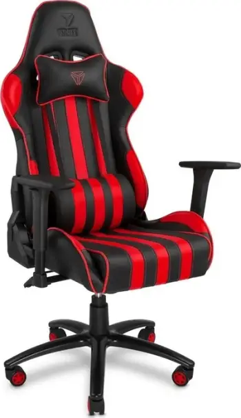 Karrige gaming YENKEE Sabotage, mbështetje lumbare, deri 150kg, e zezë me të kuqe