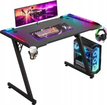 Tavolinë gaming Defender Infinity, 120x60 cm, LED RGB, e zezë