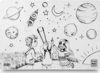 Fletë ngjyrosëse FunnyMats Space Observatory, e ripërdorshme, 48 x 33.5 cm, shumëngjyrëshe