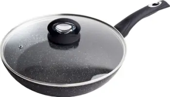 Tigan Traditional Berretti Tivano, 28 cm, me kapak, jo-ngjitës, ngjyrë mermeri i zi