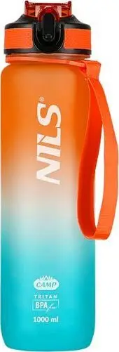 Shishe uji tritan pa BPA, 1L, shkallë matëse, gojëz sportive transparente