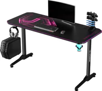 Tavolinë gaming Ultradesk Frag V3, 140 cm, menaxhim kabllosh, e zezë rozë