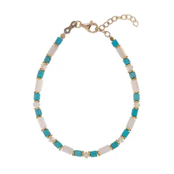 Stoli uniseks me gur turquoise, dizajn bohem, blu gjelbër