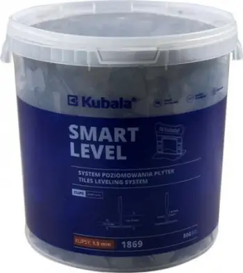 Kapëse nivelimi për pllaka Kubala 1.5mm, set 800 copë, kovë 20L