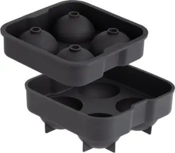 Kallëp akulli Viners Barware Round, silikon, 4 sfera, gri