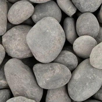 Gurë dekorativë Black Myte, 30-50mm, për akuarium dhe terrarium, gri të errët