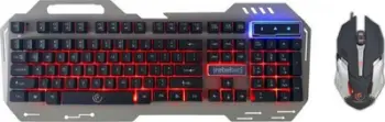 Set tastierë dhe maus Rebeltec Interceptor 2, me kabllo, ndriçim LED, i zi