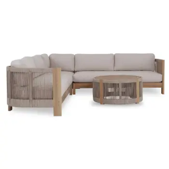Set këndor kopshti ODYSSEY HM6249, dru akacie, 244x244 cm, bezhë