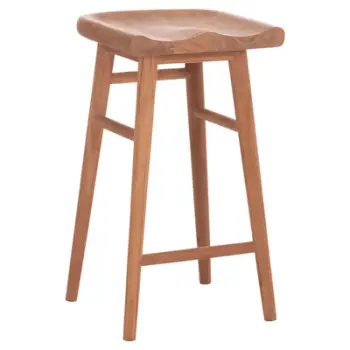 Tabure bar-i HomeMarkt Bolmar HM18108, dru teak masiv, lartësi 74cm, ngjyrë natyrale