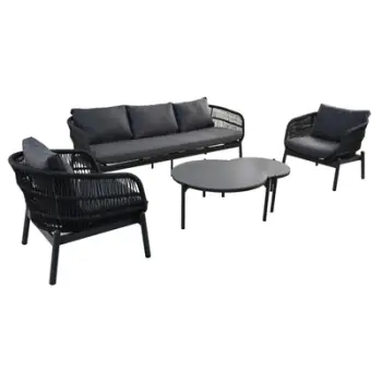 Set kopshti MEMFIS HM6470.01, 5 pjesë, alumin dhe litar, gri