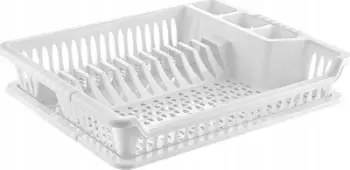 Tharëse enësh për lavaman, me tabaka të lëvizshme, plastike, e bardhë