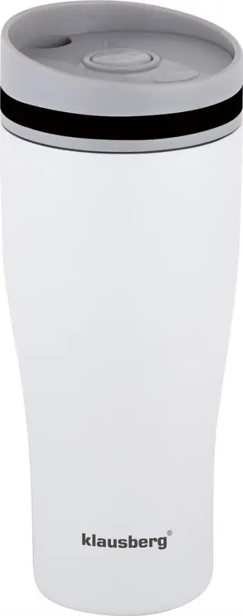 Gotë termike Klausberg Spacious Thermal Mug, 380ml, çelik inoks, e bardhë