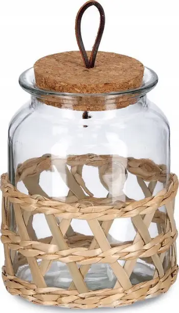 Kavanoz ruajtës Zeller Boho, 1000 ml, xham me kapak tapë, natyral