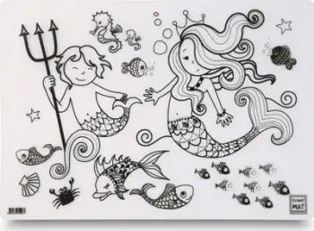 Dyshek ngjyrosës FunnyMat Mermaid, silikon, 48 x 33.5 cm, i bardhë