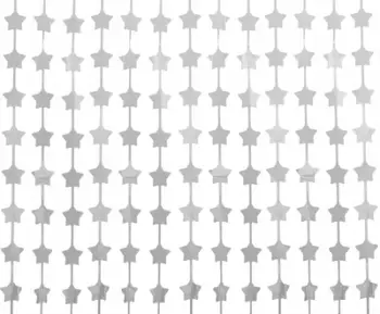 Perde dekorative Godan B&amp;C Stars, 100x200 cm, yje varg, argjend matte