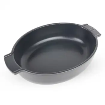 Enë pjekjeje ovale Appolia, qeramike, 31cm, gri e errët