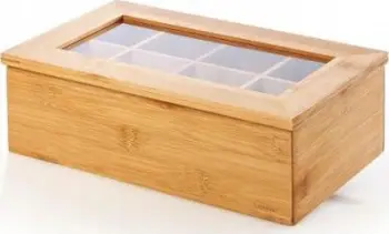 Kuti çaji Excellent Houseware, 8 ndarje, bambu, natyrale
