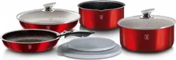 Set tenxhere dhe tiganë Berlinger Haus Forest Line, 9 pjesë, të kuqe
