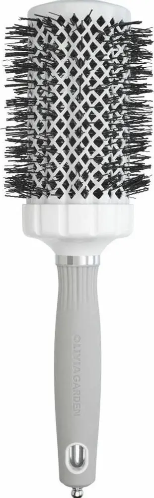 Furçë flokësh Olivia Garden Expert Blowout Grip, qeramike jonike, 55/70 mm, e bardhë