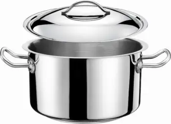 Tigan i thellë Tomgast 32 cm, çelik inox, me kapak, argjendtë
