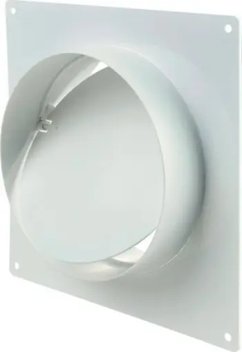 Adapter kanali me valvul kontrolli Fi100, me flange 150x150 mm, i bardhë