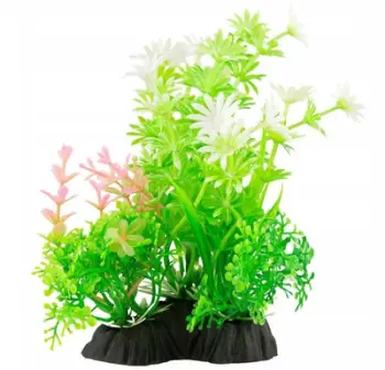 Bimë artificiale për akuarium Aqua Natura, plastike, 12cm, jeshile e verdhë