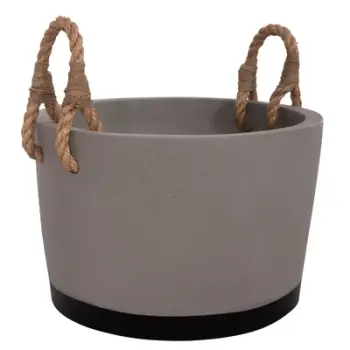 Vazo e brendshme TRYLL HM4690L, fiber cement, 40cm, gri me litar