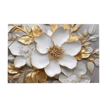 Pikturë muri Gobi Series HM4846, kanavacë e printuar, 70x45cm, e bardhë ari
