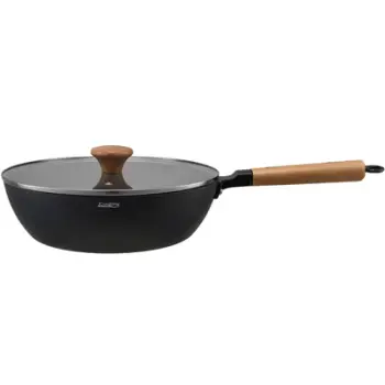 Tigan wok Cooking by Heinner Rikito HR-SNT-WC28, alumini, 28 cm, me kapak, i zi