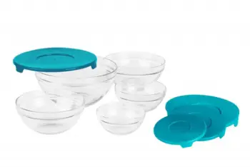 Set tasa qelqi Vanora Home, 5 copë, me kapak, shumëngjyrëshe